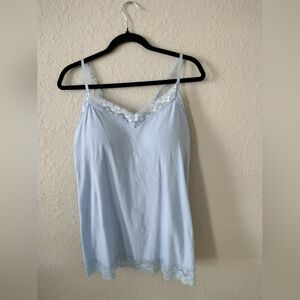Light Blue Lace Trim Camisole